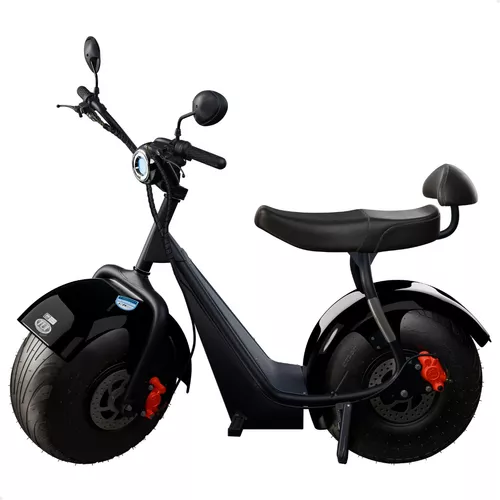 Scooter Elétrica Tui 1000W Preta vista lateral